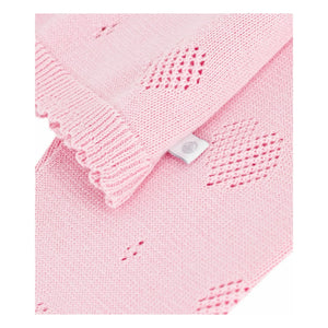 Petit Bateau - Cárdigan Corazones Calados de Algodón Orgánico | Rosa