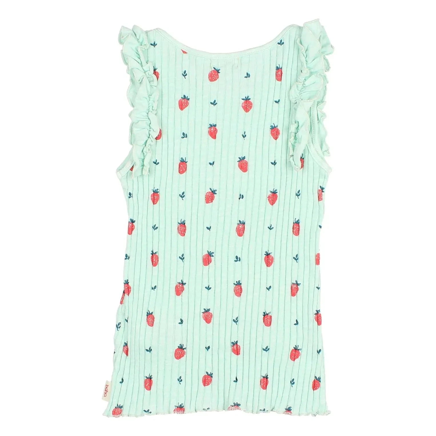 Búho - Camiseta de tirantes con volantes de fresas de algodón orgánico | Agua