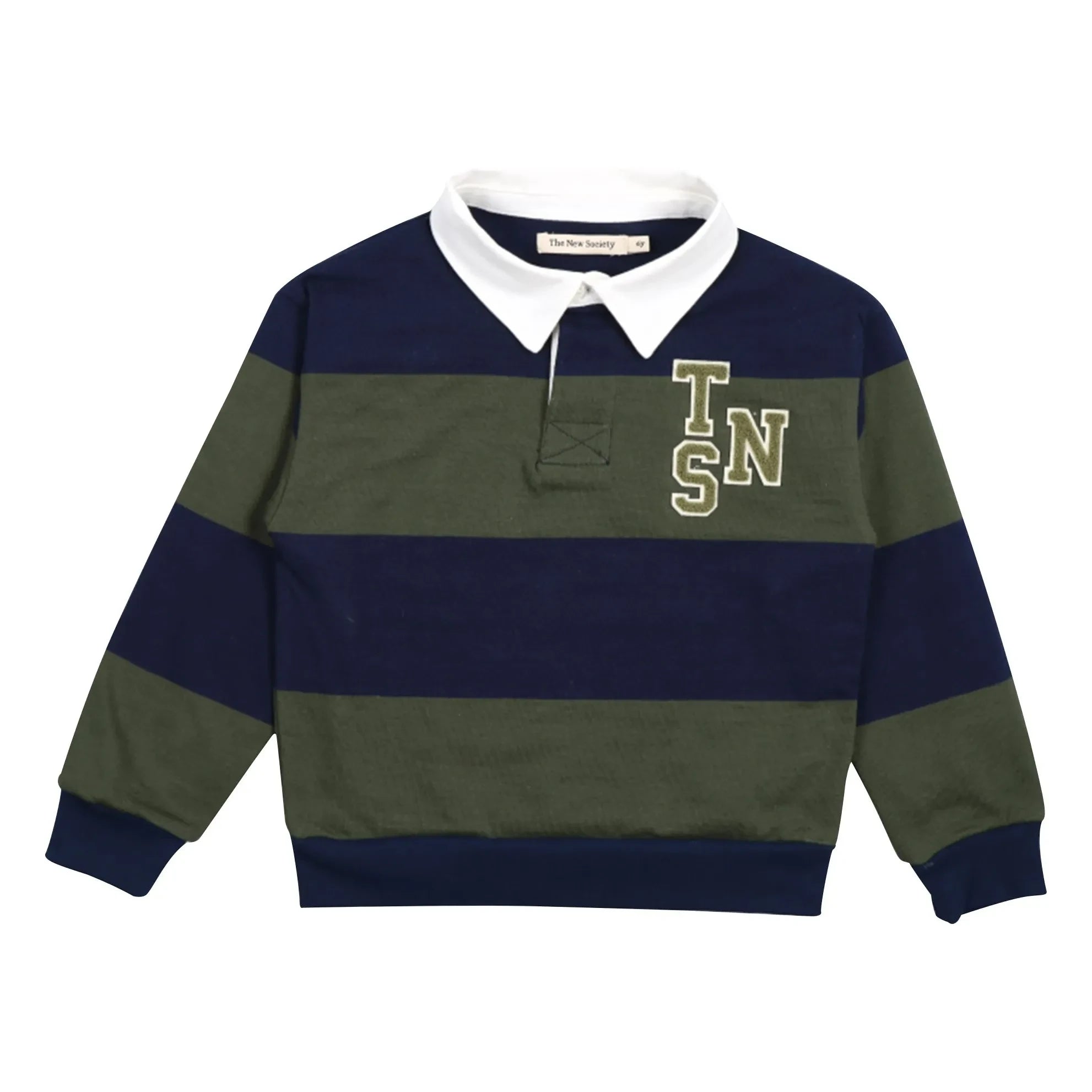 the new society - Polo de algodón orgánico a rayas Tomas | Azul marino