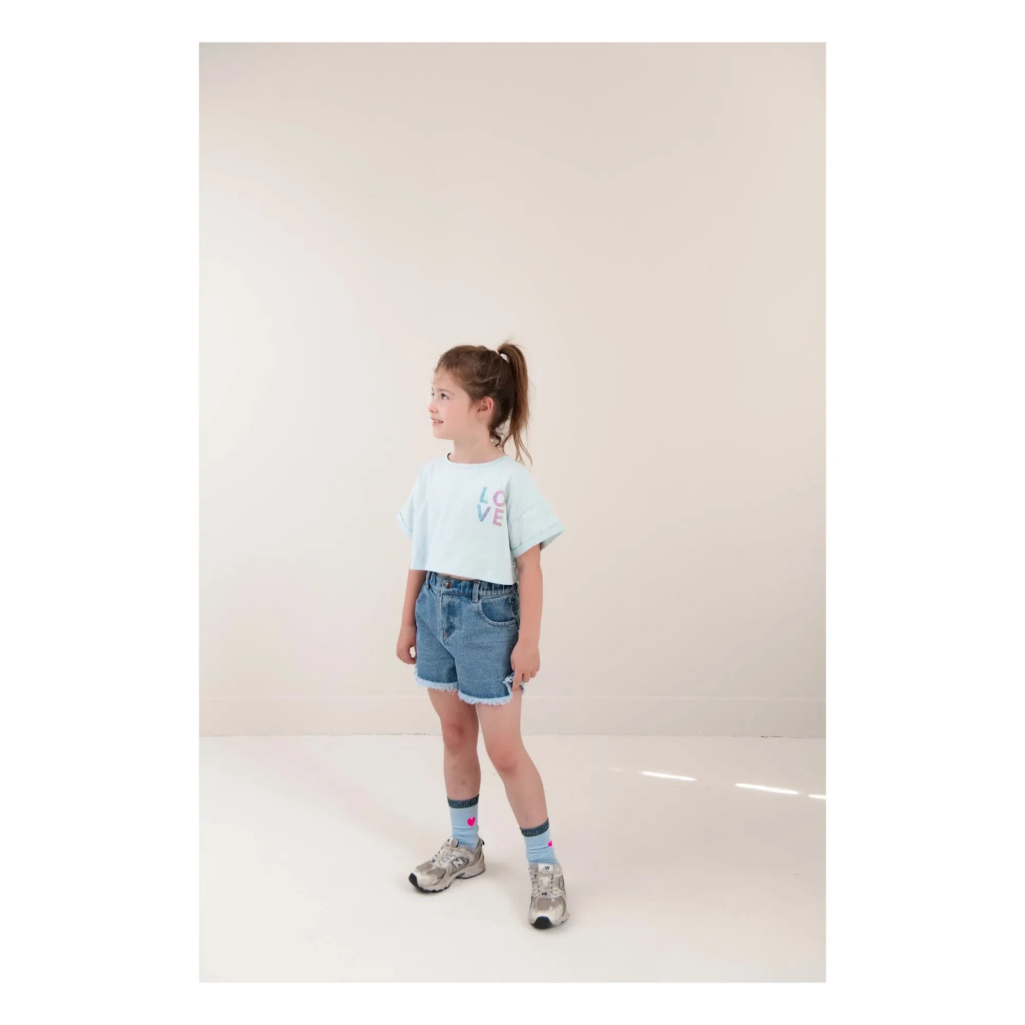 Jenest - Lizzy Love Crop Top de Algodón Orgánico | Azul claro