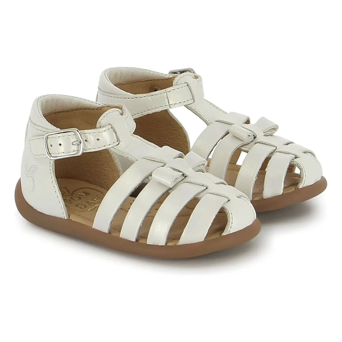 Pom d'Api - Sandalias metalizadas con detalle de nudo | Blanco