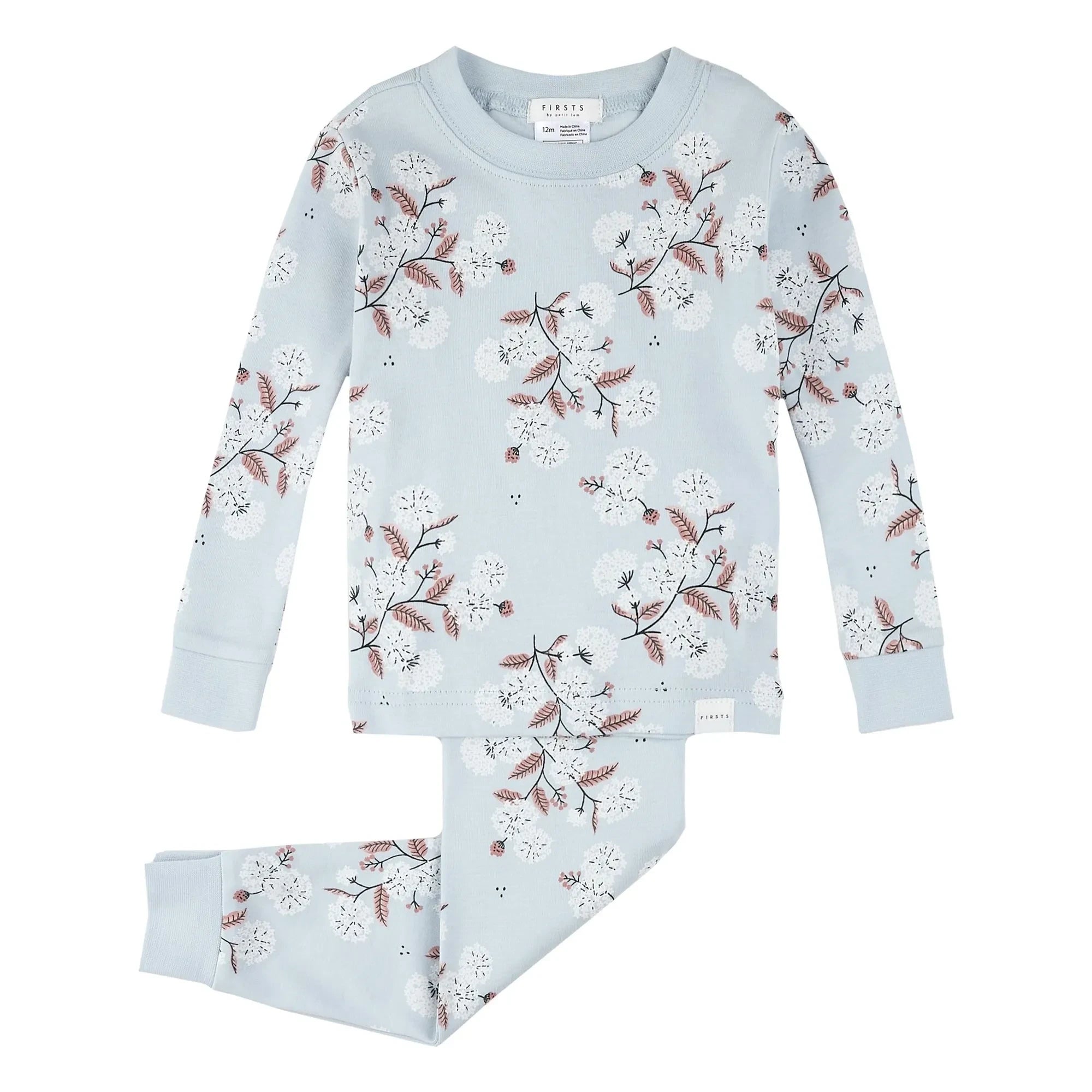 Petit Lem - Pijama de algodón orgánico para niños medianos | Azul claro
