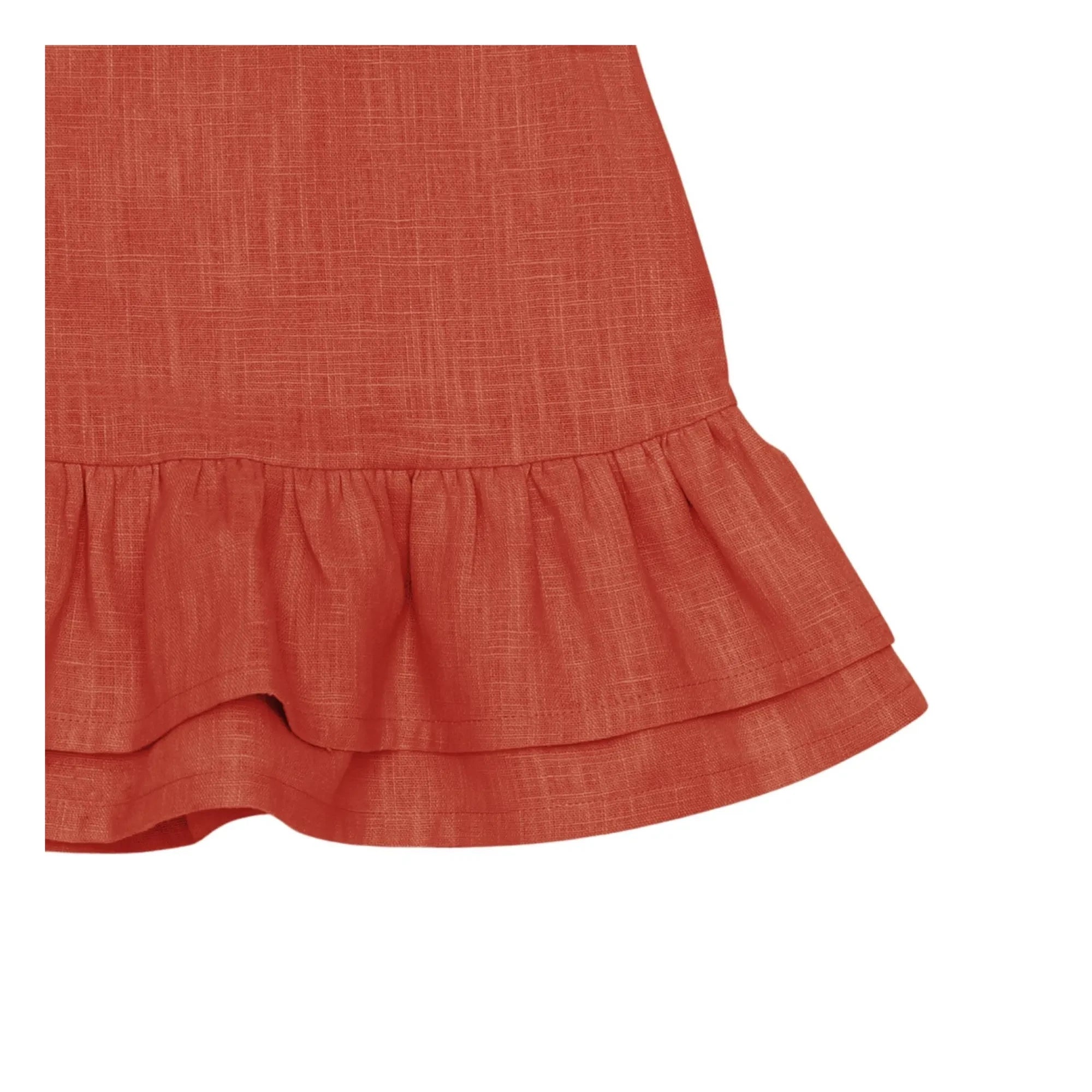 Donsje - Vestido de lino Michelle | Rojo pálido