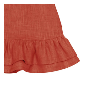 Donsje - Vestido de lino Michelle | Rojo pálido
