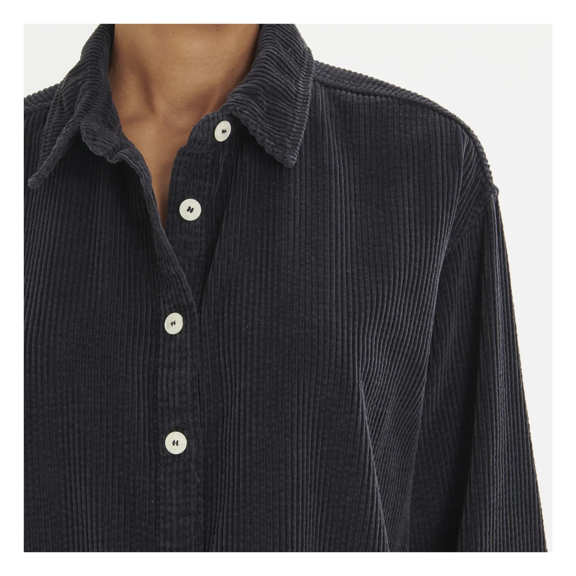 American Vintage - Padow Camisa Oversize de Terciopelo | Carbono
