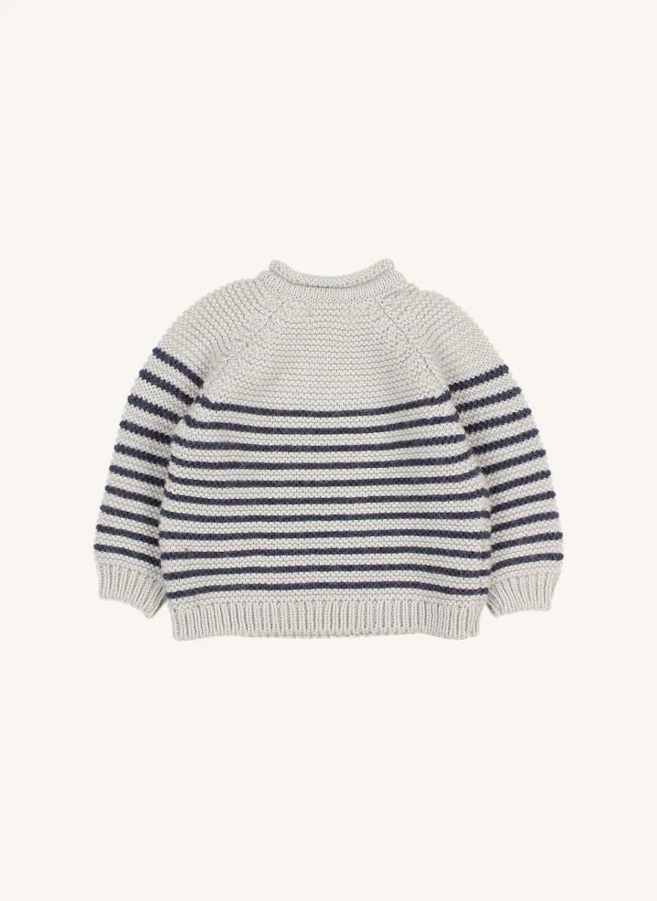 Búho - Jersey de rayas bretonas | Gris galet