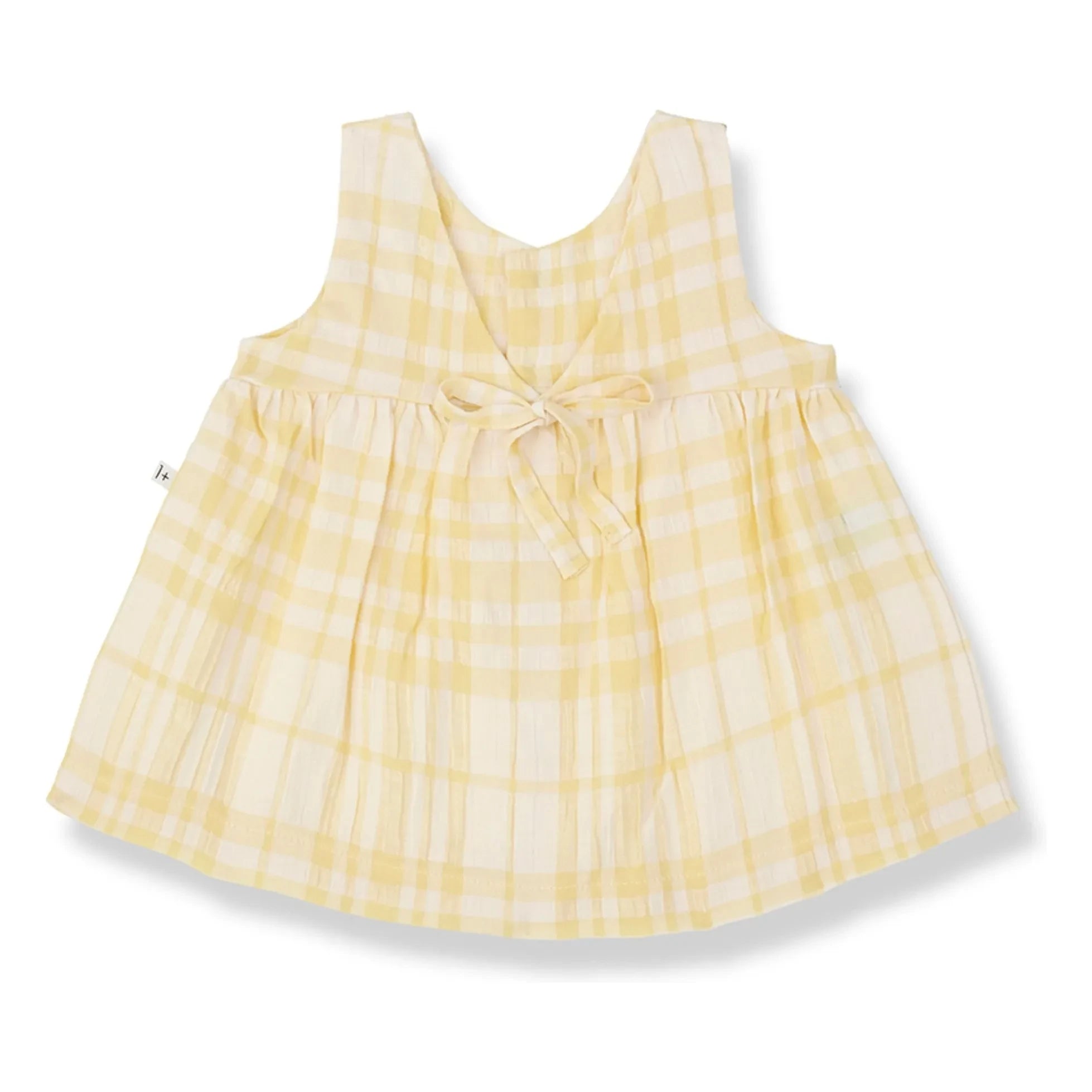 1+ en la familia - Vestido a cuadros de lino Aranella | Amarillo