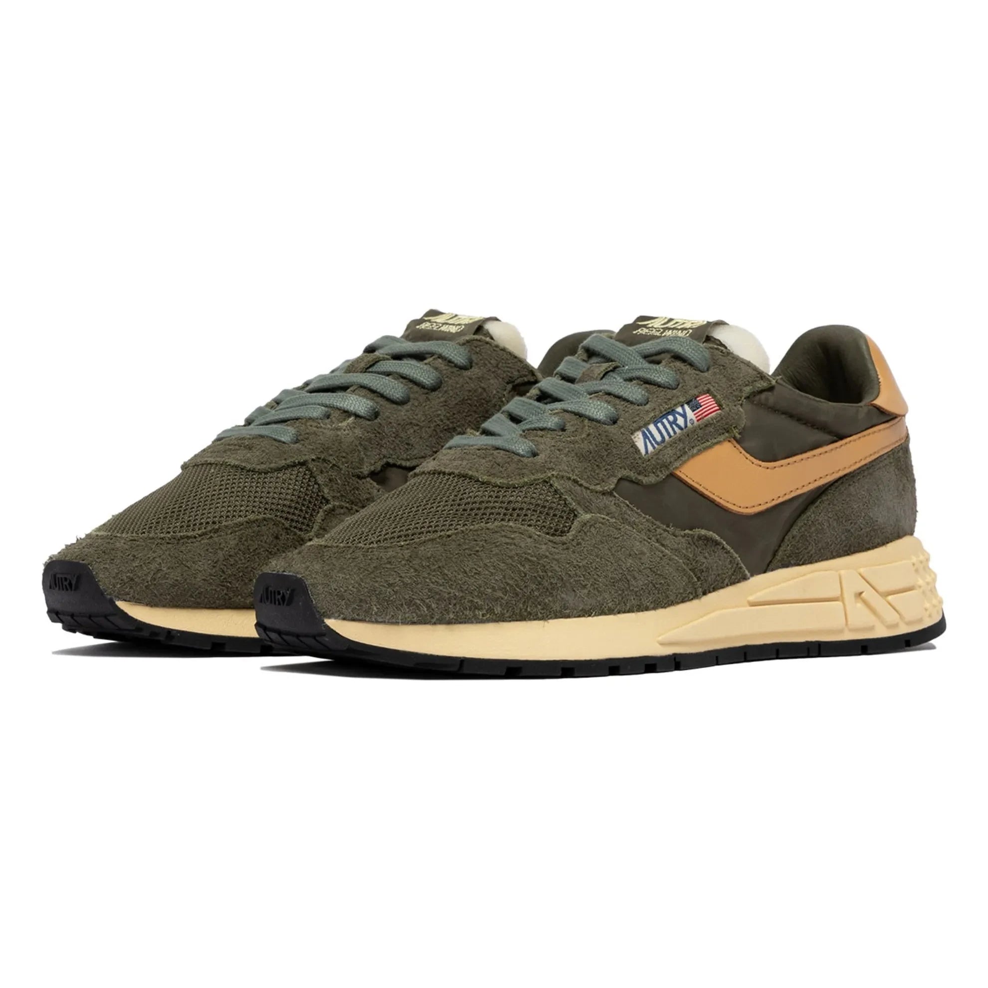 Autry - Zapatillas Reelwind Low Bicolor de Ante | Caqui