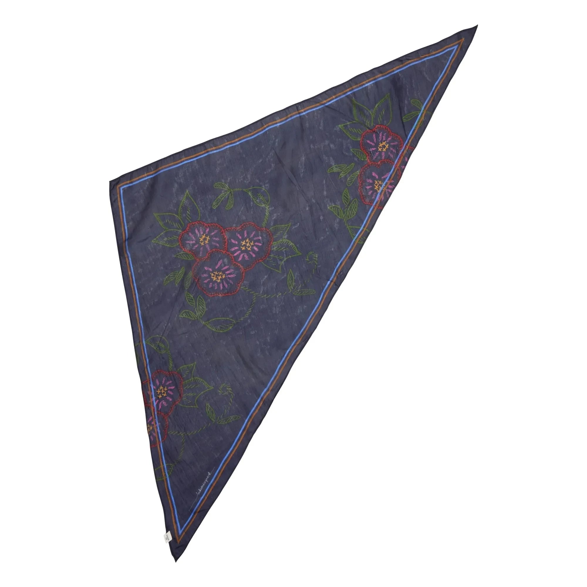 Becksöndergaard - Pañuelo triangular de seda Efloria Taby | Azul marino