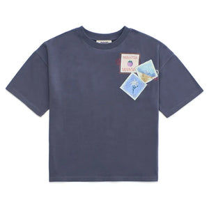 Maison Mangostan - Stamps Tişört | Koyu gri