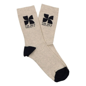 the new society - Logo calcetines | Blanco roto