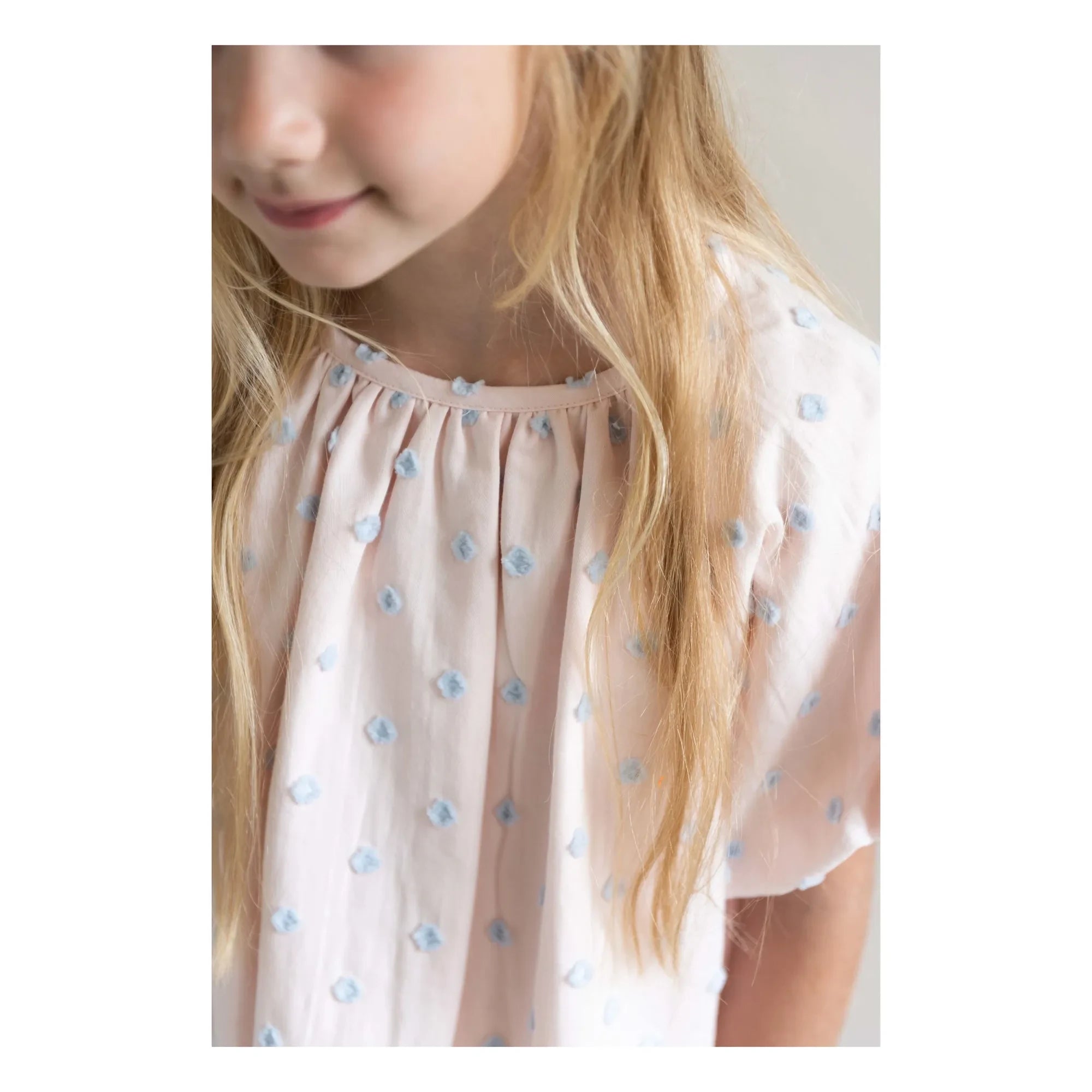Jenest - Vestido globo de algodón orgánico Bella Pois | Rosa claro