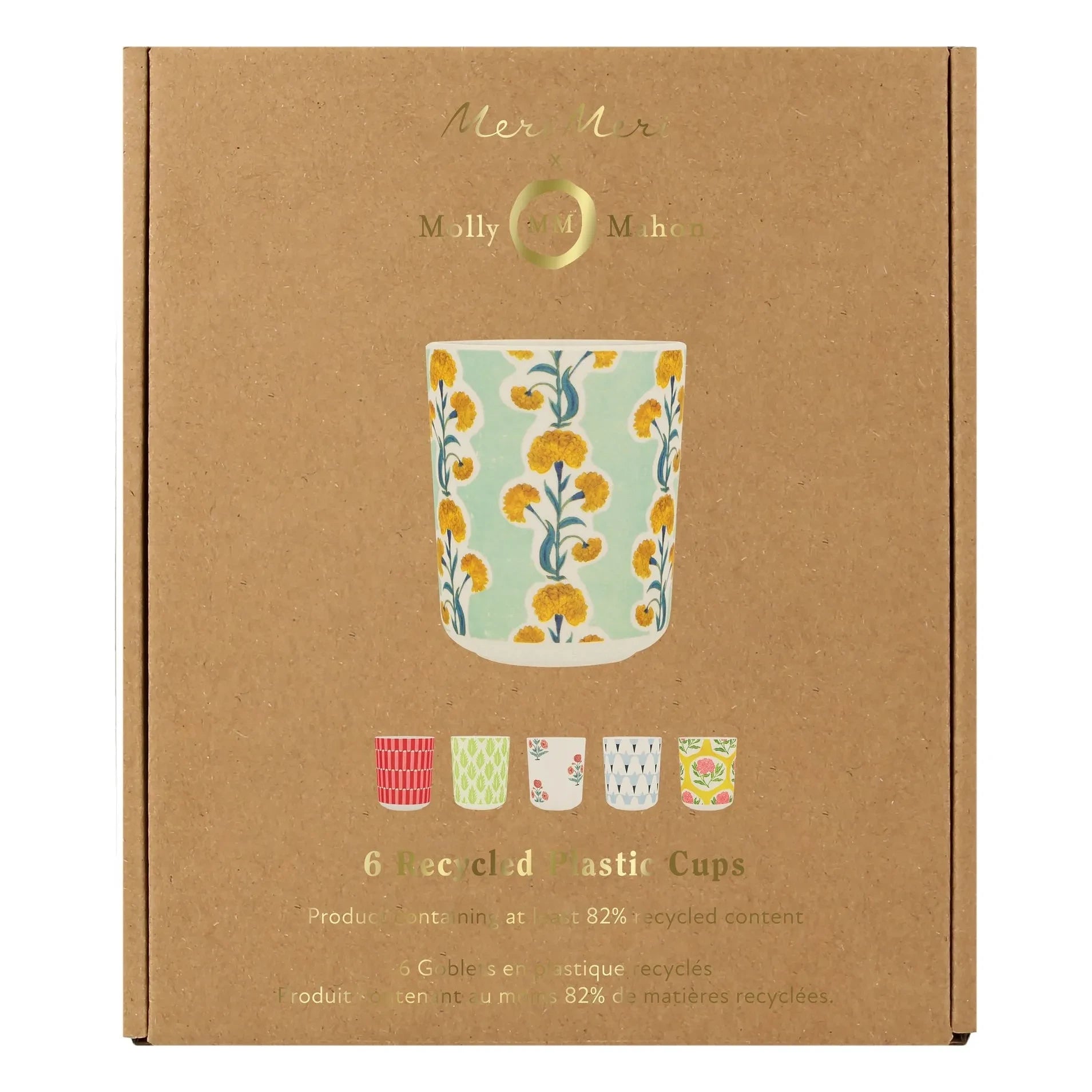 Meri Meri - Vasos reutilizables - Meri Meri x Molly Mahon - Juego de 6
