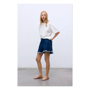 the new society - Pantalón corto de algodón | Azul denim