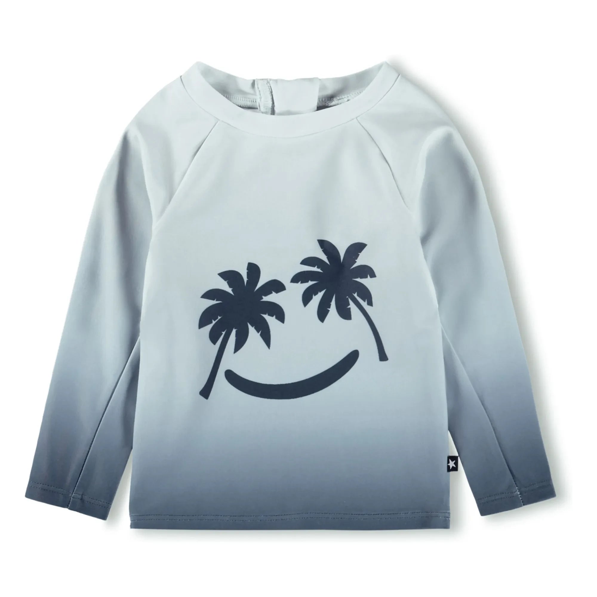 Molo - Nemo Palm Smile Camiseta con protección UV Fibras recicladas | Azul grisáceo