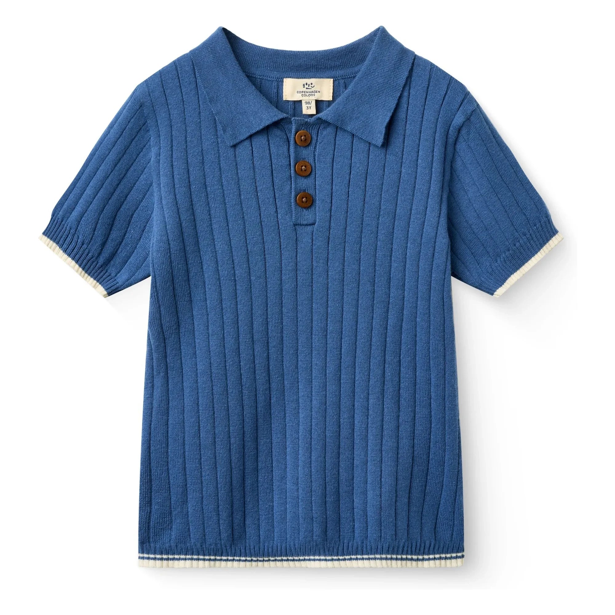 Copenhagen Colors - Polo de algodón orgánico acanalado | Índigo