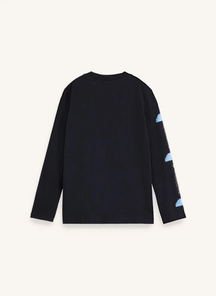 Scotch & Soda - Artwork Camiseta de Manga Larga | Negro