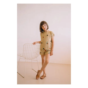 Studio Bohème - Short Georgette Gasa de Algodón Orgánico con Estampado de Sandía | Salvia