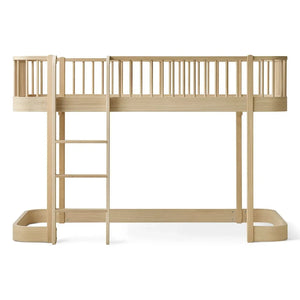Oliver Furniture - Cama loft baja original, 90x200 cm | Roble