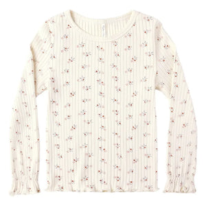 Rylee + Cru - Camiseta de Canalé con Estampado Floral | Crudo