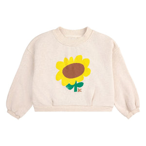 Bobo Choses - Sudadera Corta de Algodón Orgánico Girasol | Crema
