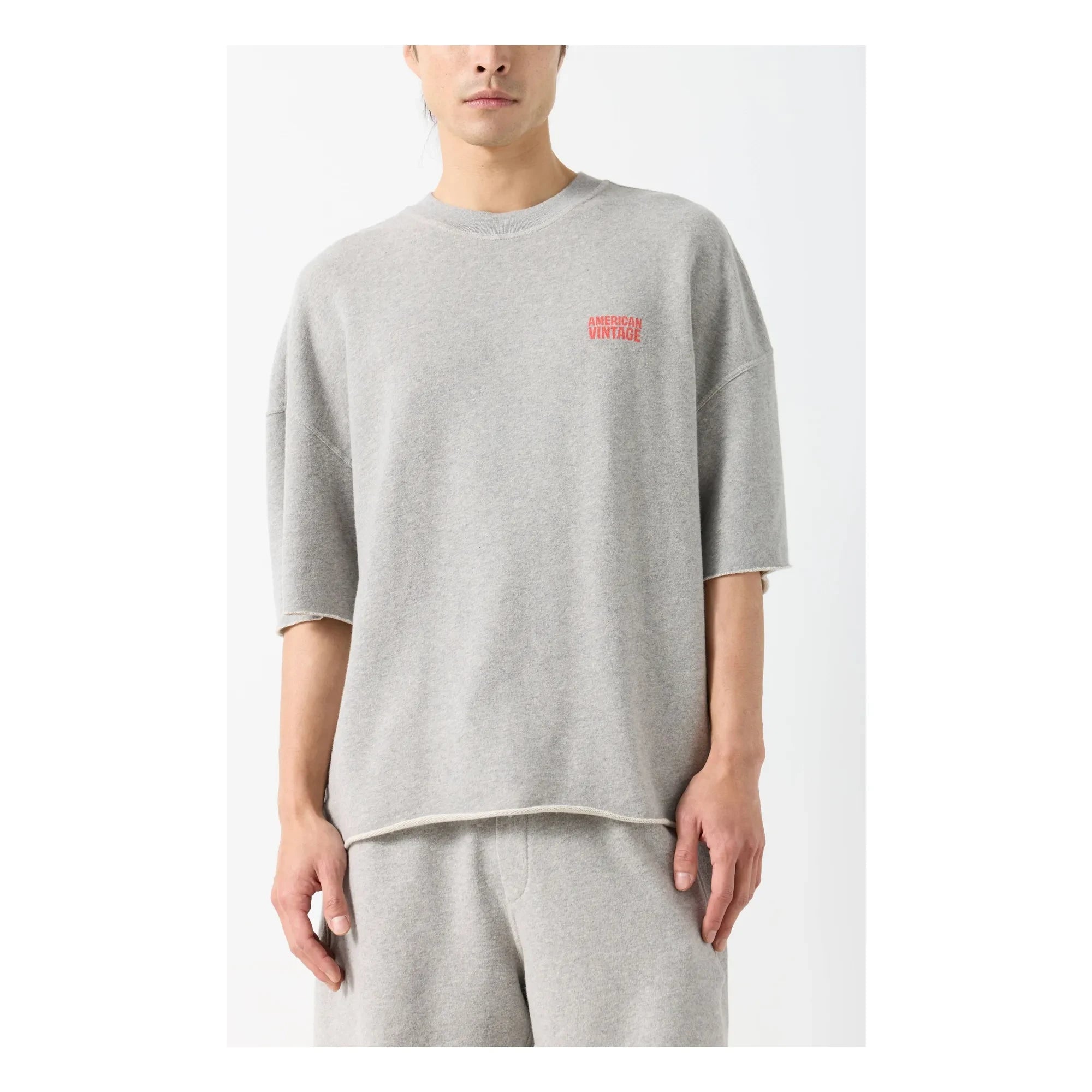 American Vintage - Sudadera de cuello redondo | Gris jaspeado