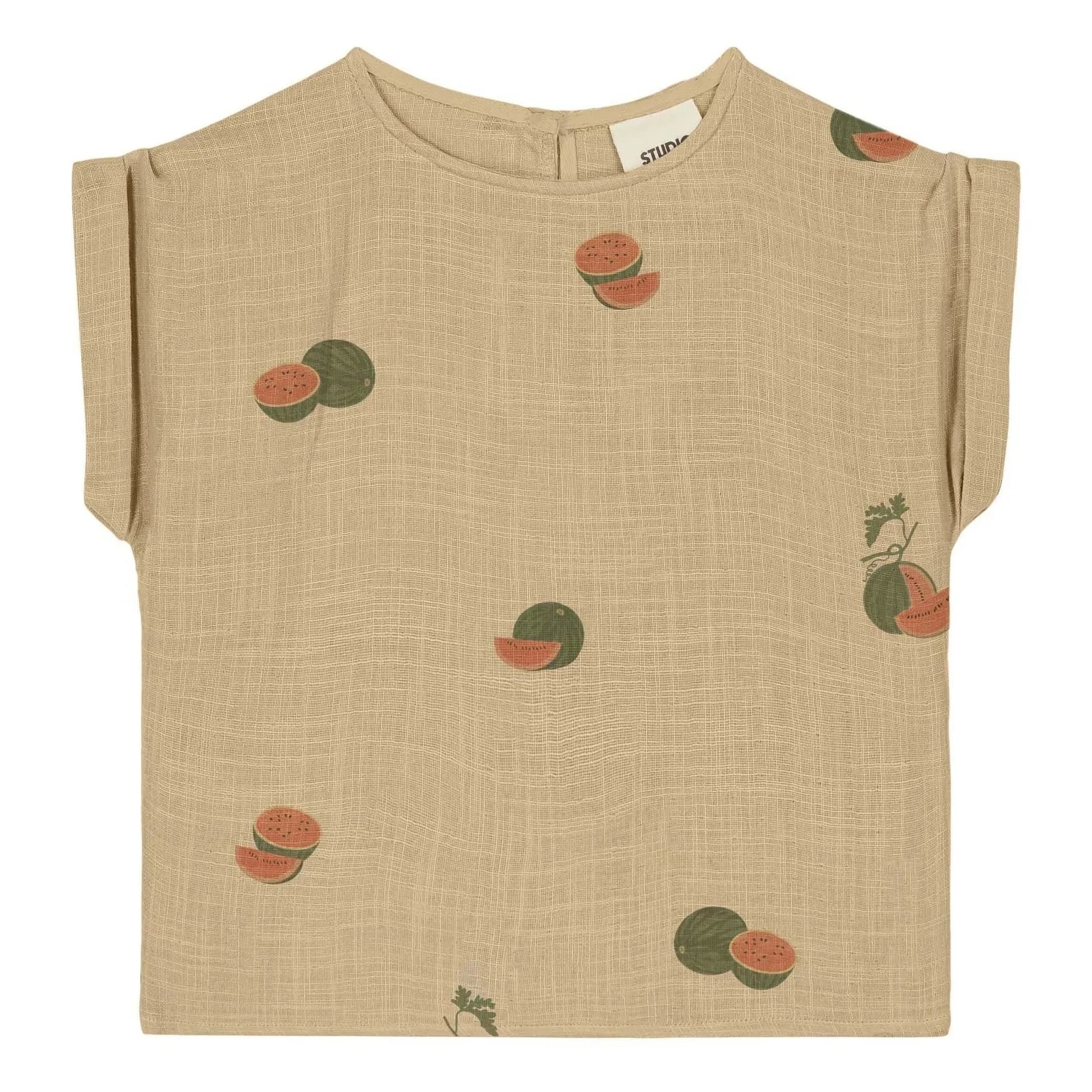 Studio Bohème - Camiseta de gasa de algodón de sandía Praslin | Salvia
