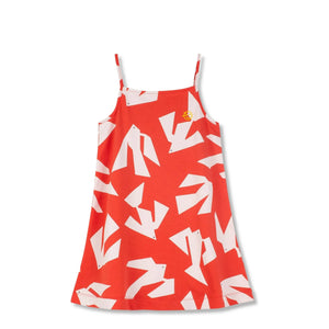 Wynken - Vestido de algodón orgánico Birds | Rojo