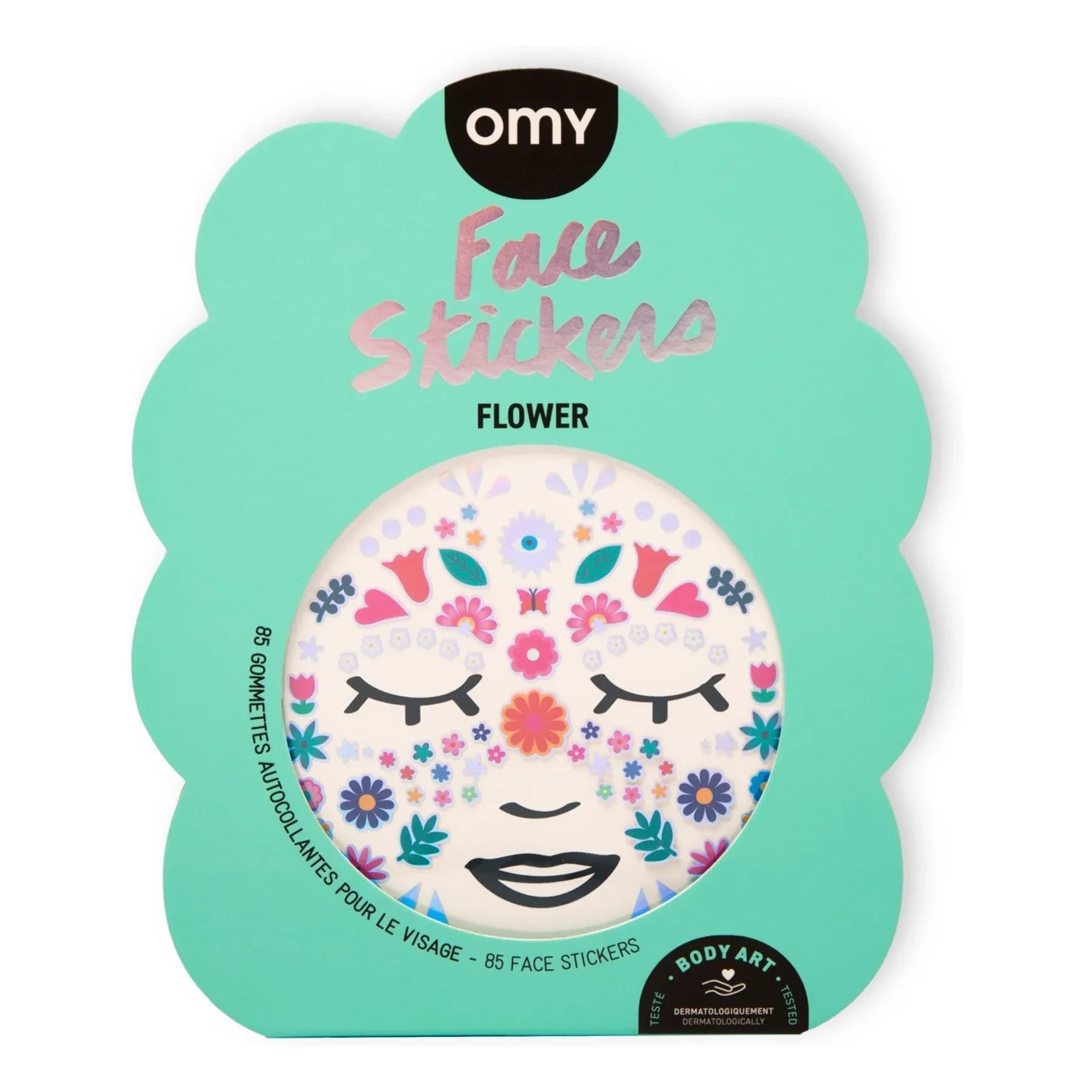 Omy - Pegatinas de flores para la cara