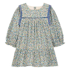 Louise Misha - Vestido Isatys Terciopelo Fino Estampado Floral | Azul