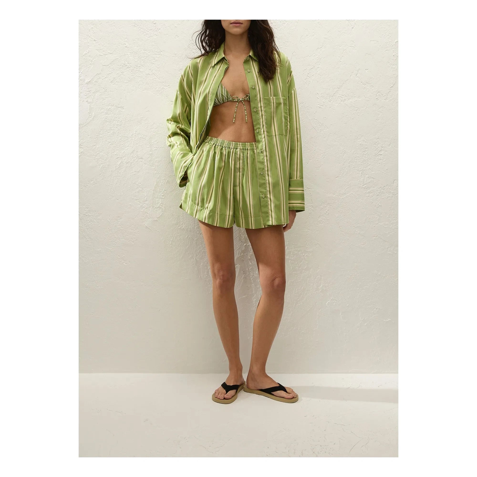 Faithfull the Brand - Camisa de rayas Clemente | Verde
