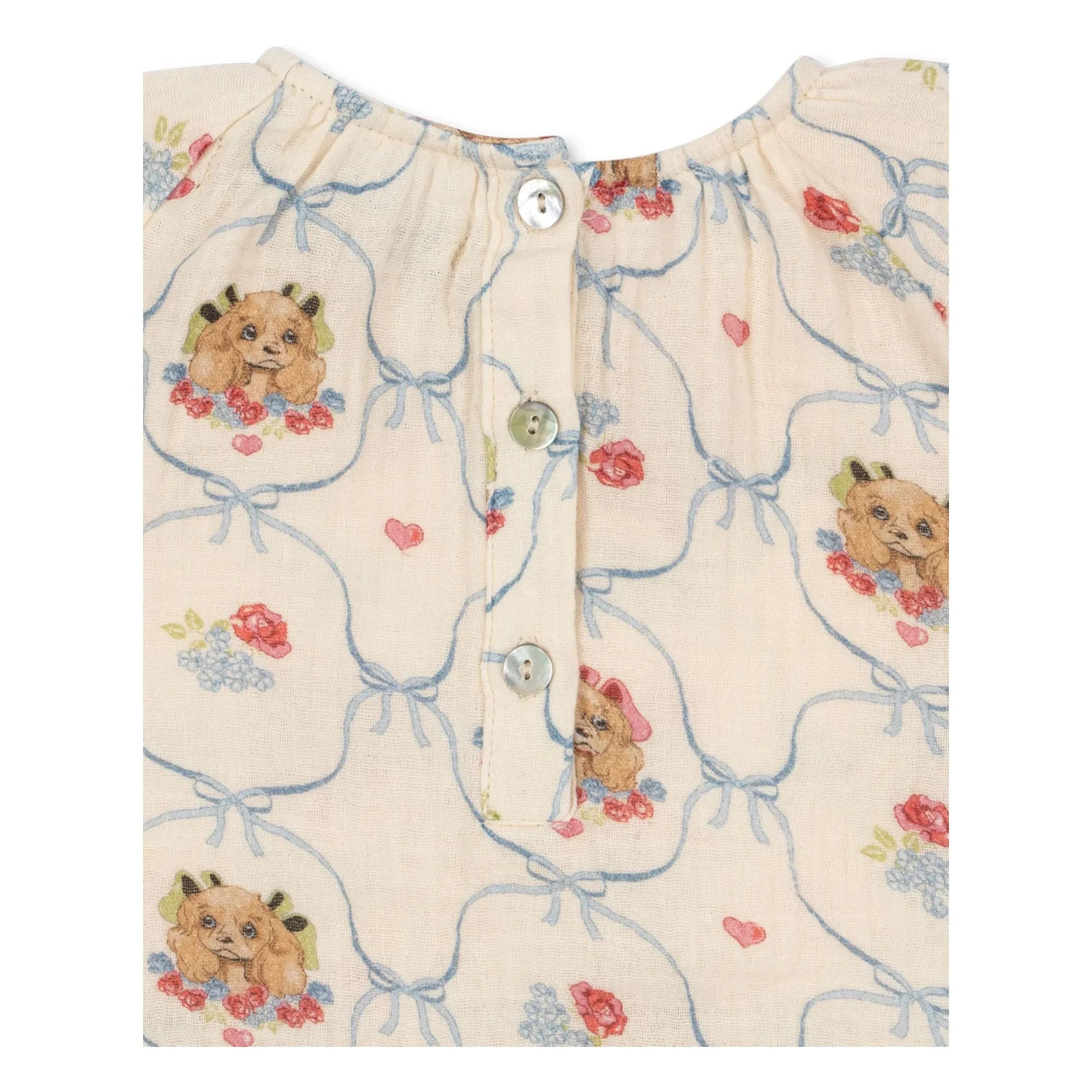 Konges Sløjd - Blusa de algodón orgánico Coco Dogs | Crudo