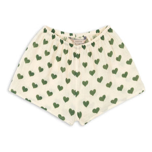 Konges Sløjd - Shorts de algodón orgánico Coco Hearts | Crudo