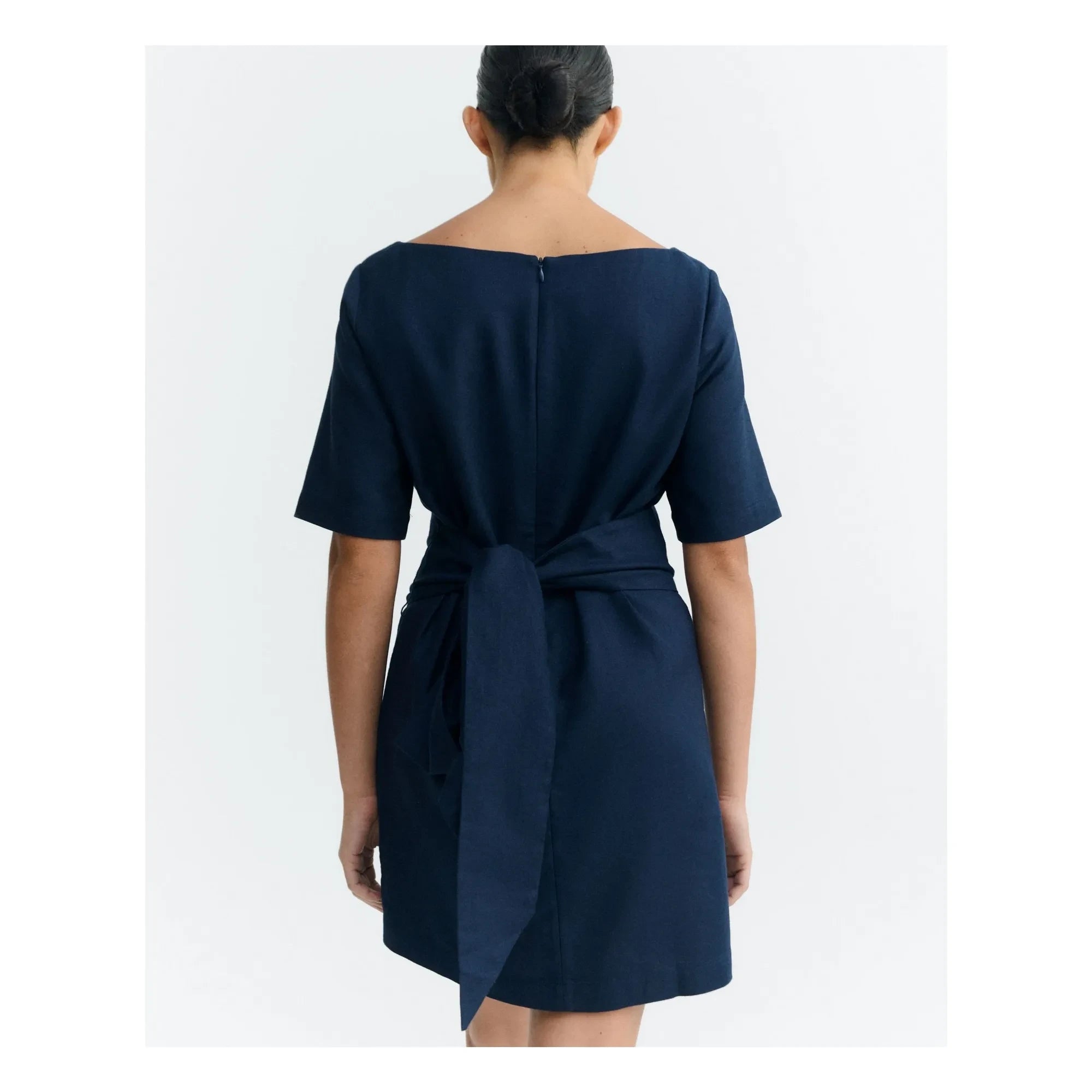Thinking Mu - Vestido de algodón orgánico Kieran | Azul marino
