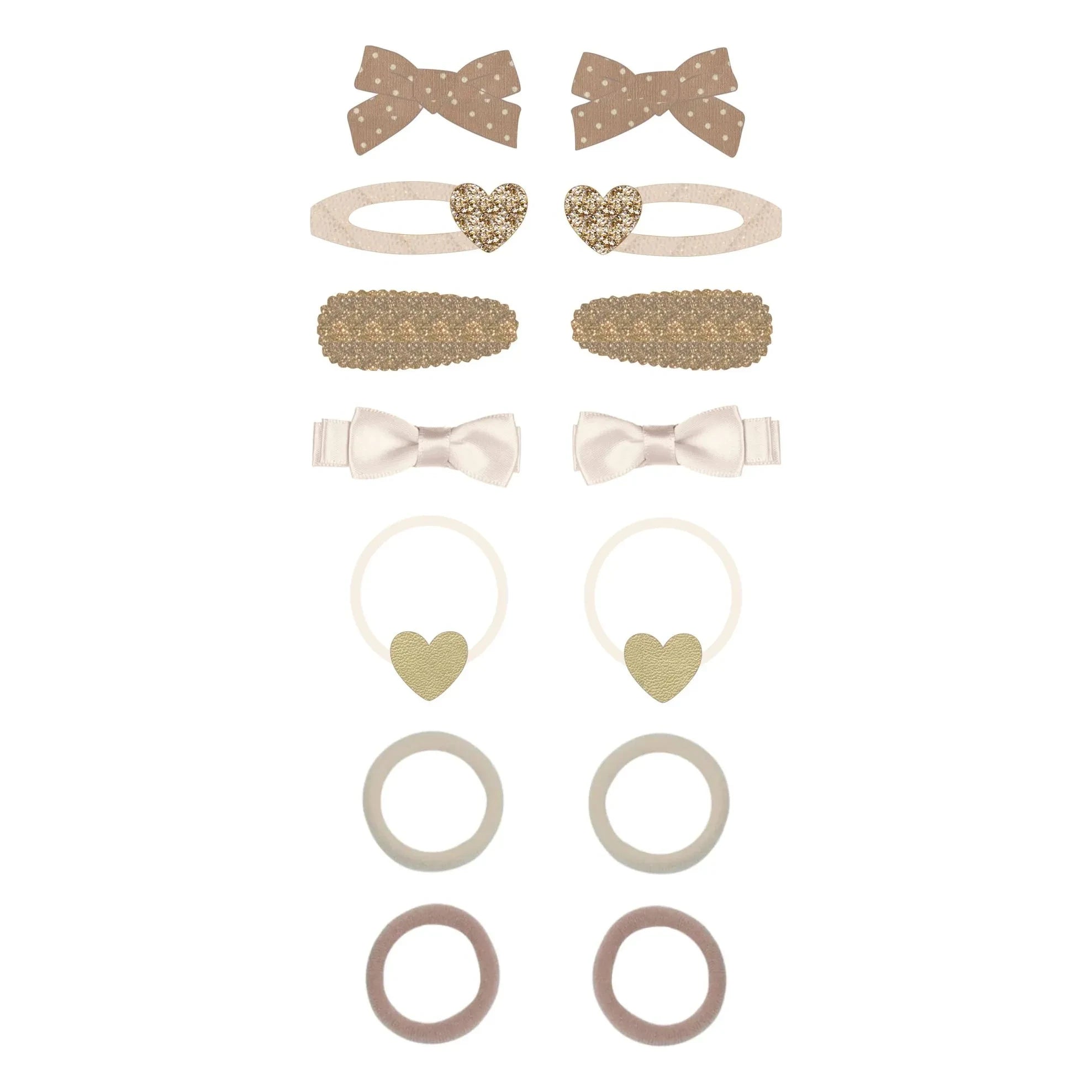 Mimi & Lula - Set de 14 horquillas y pinzas para el pelo con brillantina | Dorado