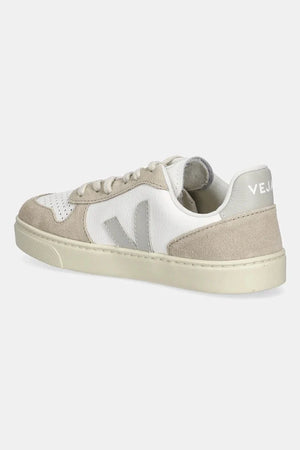 Zapatillas deportivas de piel para niños Veja Small V-10 con cordones