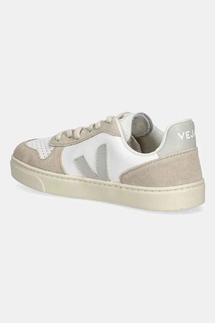 Zapatillas deportivas de piel para niños Veja Small V-10 con cordones