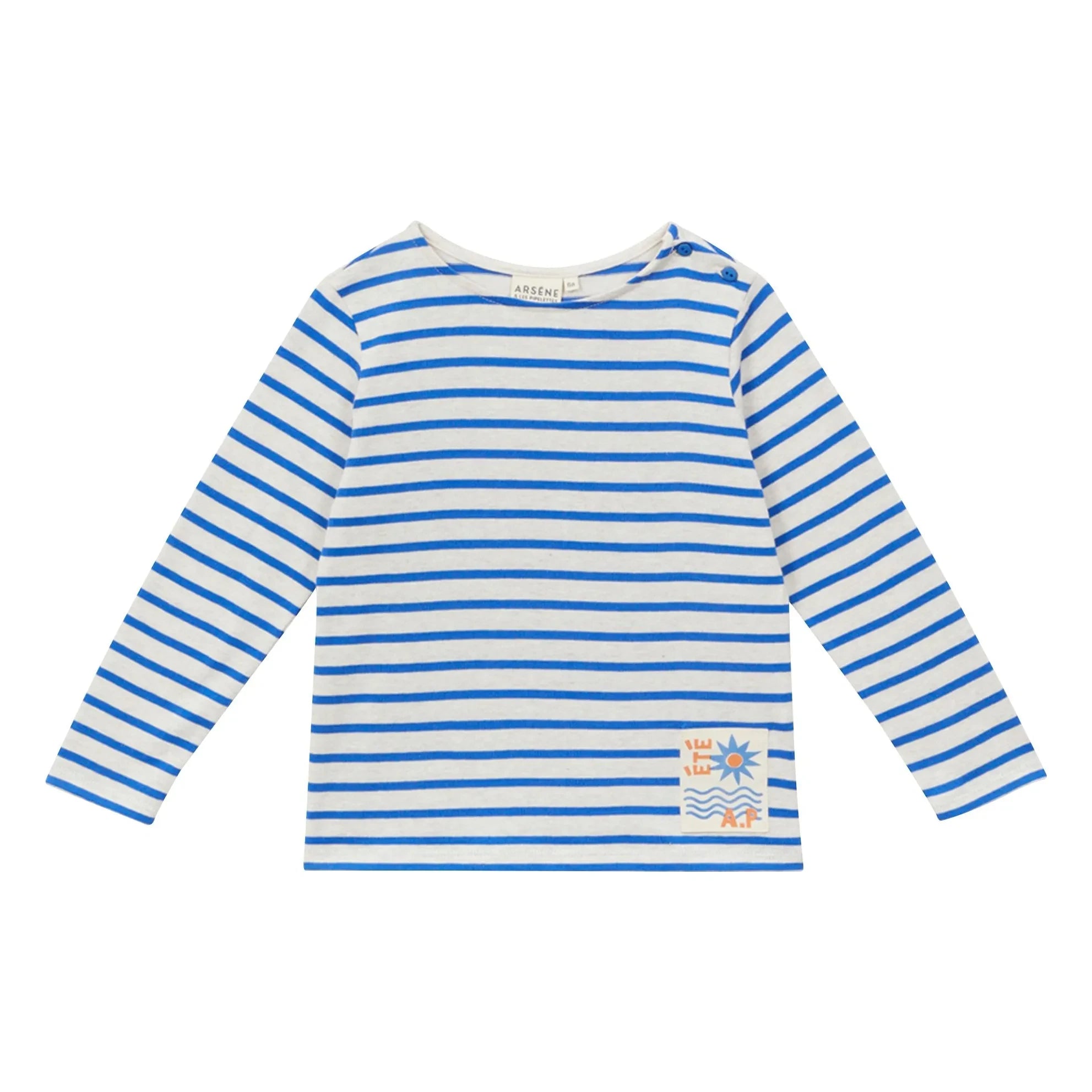Arsène et Les Pipelettes - Camiseta de algodón orgánico a rayas | Azul