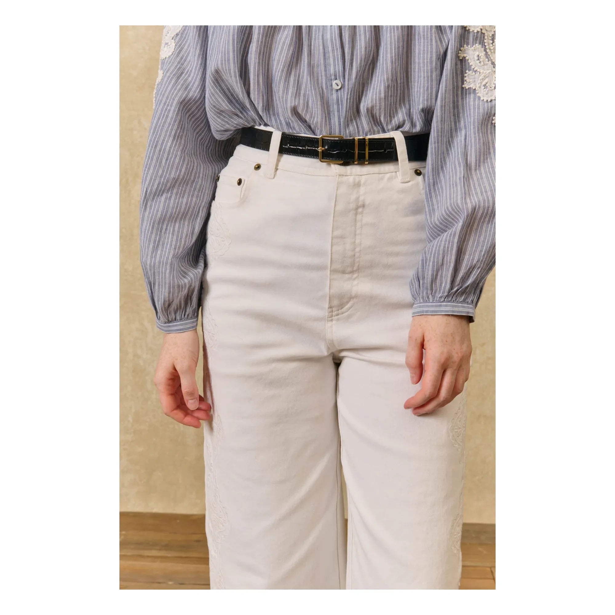 Louise Misha - Pantalones Solange de Algodón | Blanco
