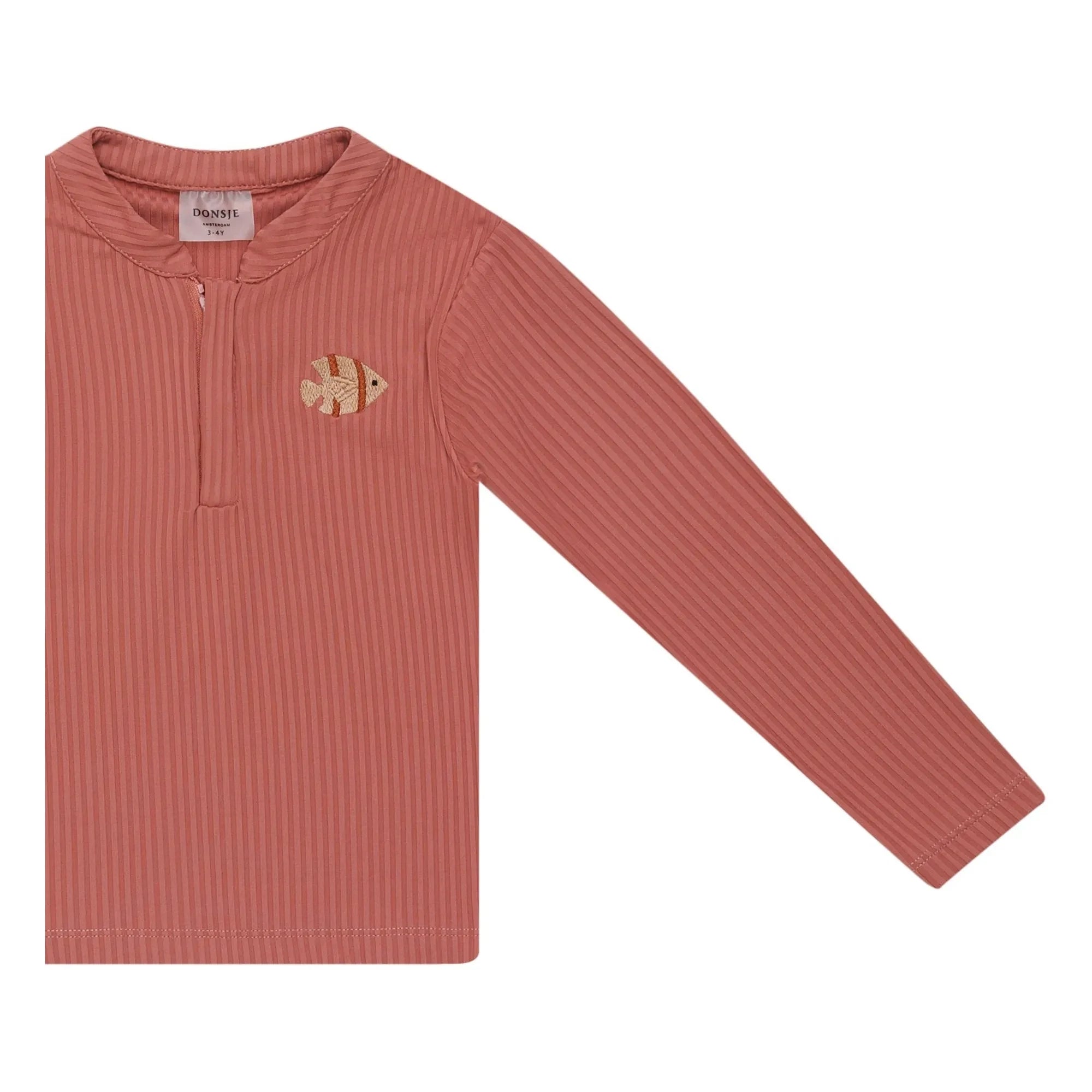 Donsje - Camiseta de protección UV Harvie Fish | Rojo teja