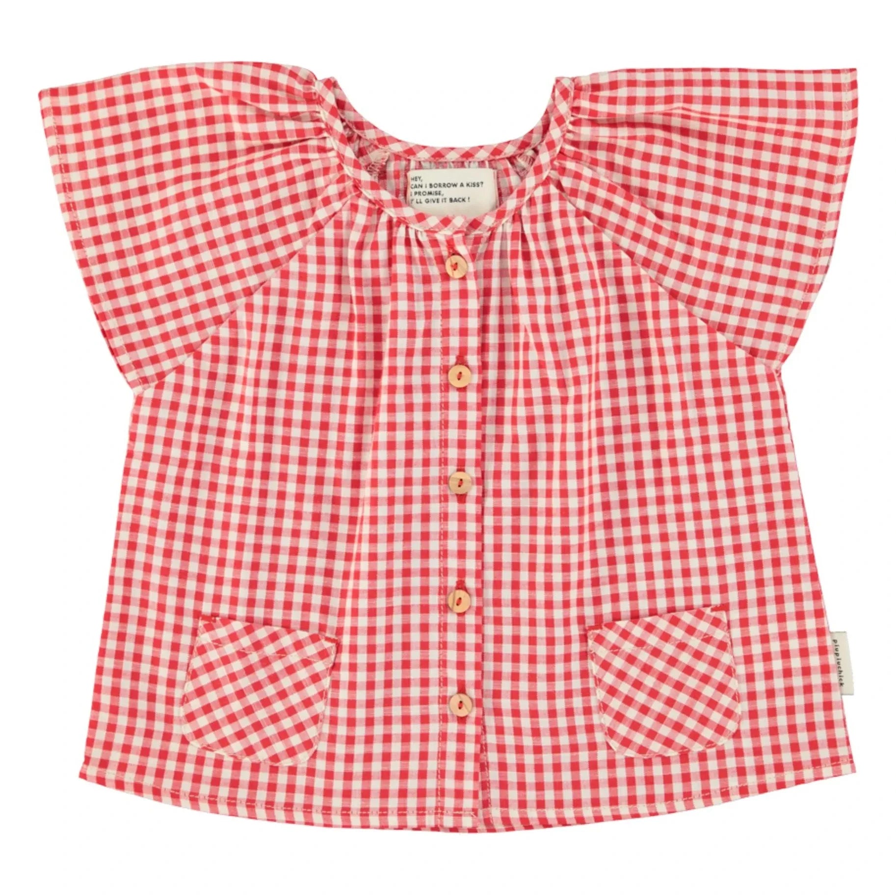 Piupiuchick - Blusa de algodón orgánico Vichy | Rojo