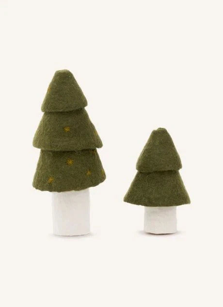 Muskhane - Árboles de Navidad de Fieltro - Set de 2 | Verde Musgo
