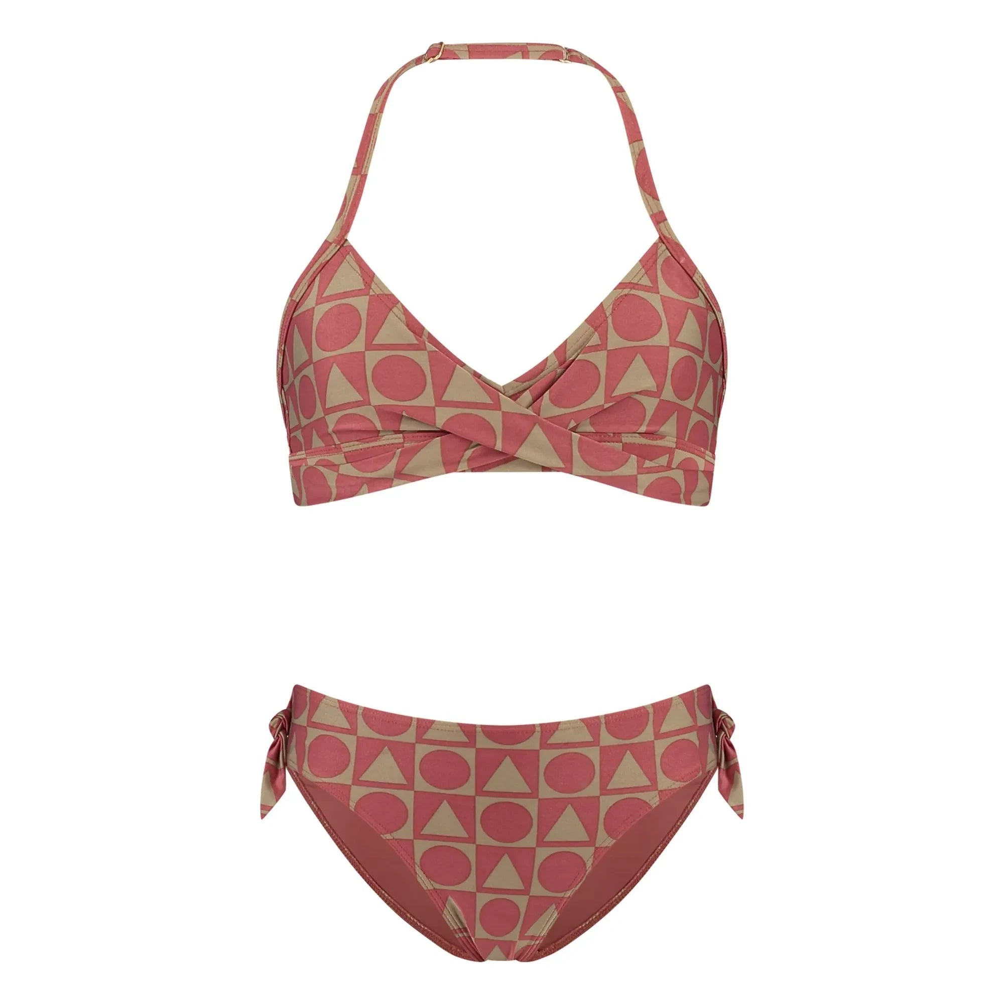 Beachlife - Bañador de 2 piezas con estampado gráfico, fibras recicladas | Granate