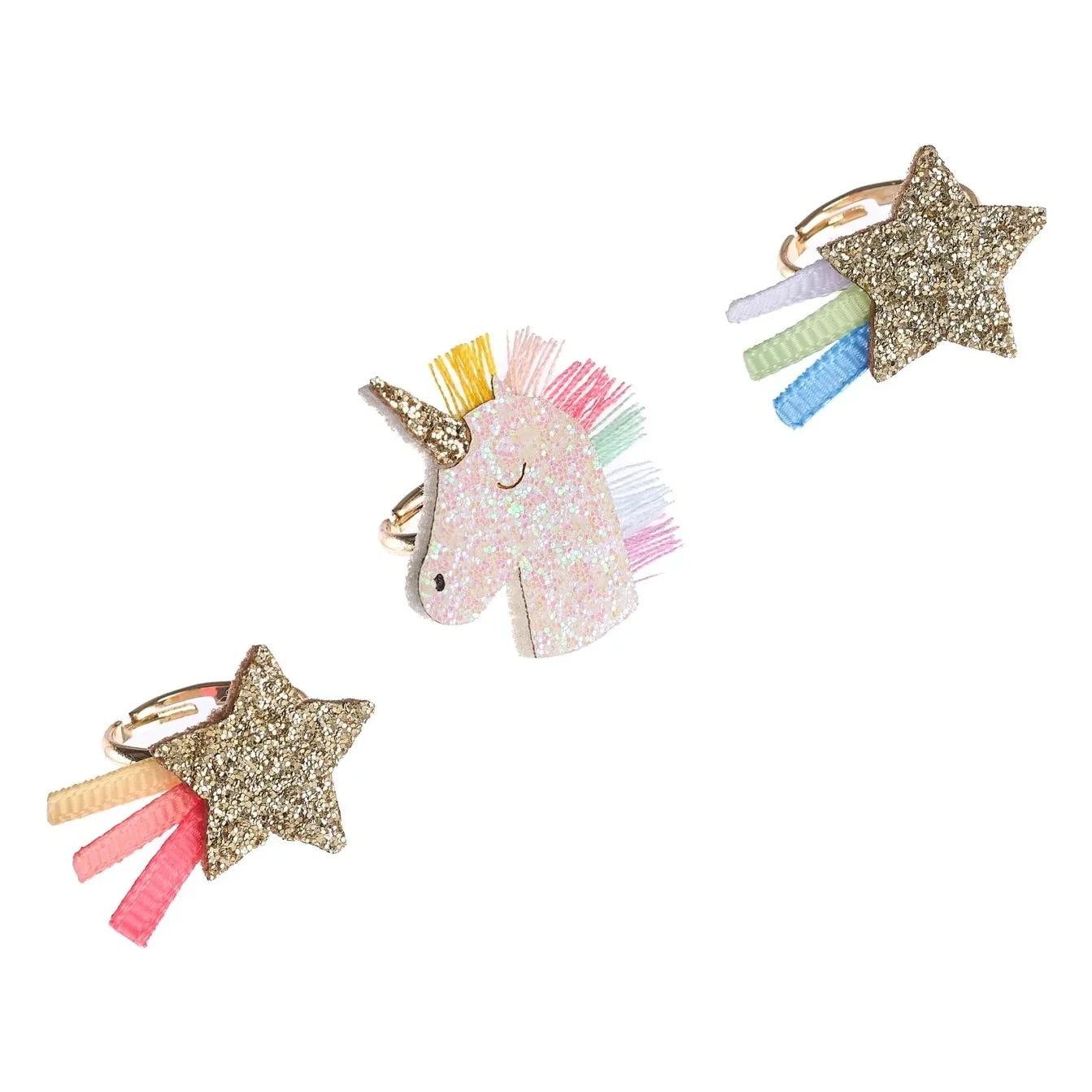 Rockahula Kids - Set de 3 anillos con arcoíris | Dorado