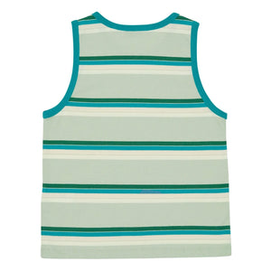 Main Story - Camiseta de tirantes a rayas de algodón orgánico | Verde claro