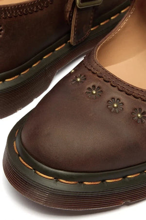Bailarina Mary Jane Floral de Cuero Dr. Martens