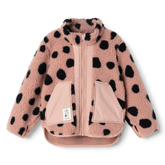 Liewood - Chaqueta Noam estilo sherpa con estampado de leopardo hecha de fibras recicladas | Rosa