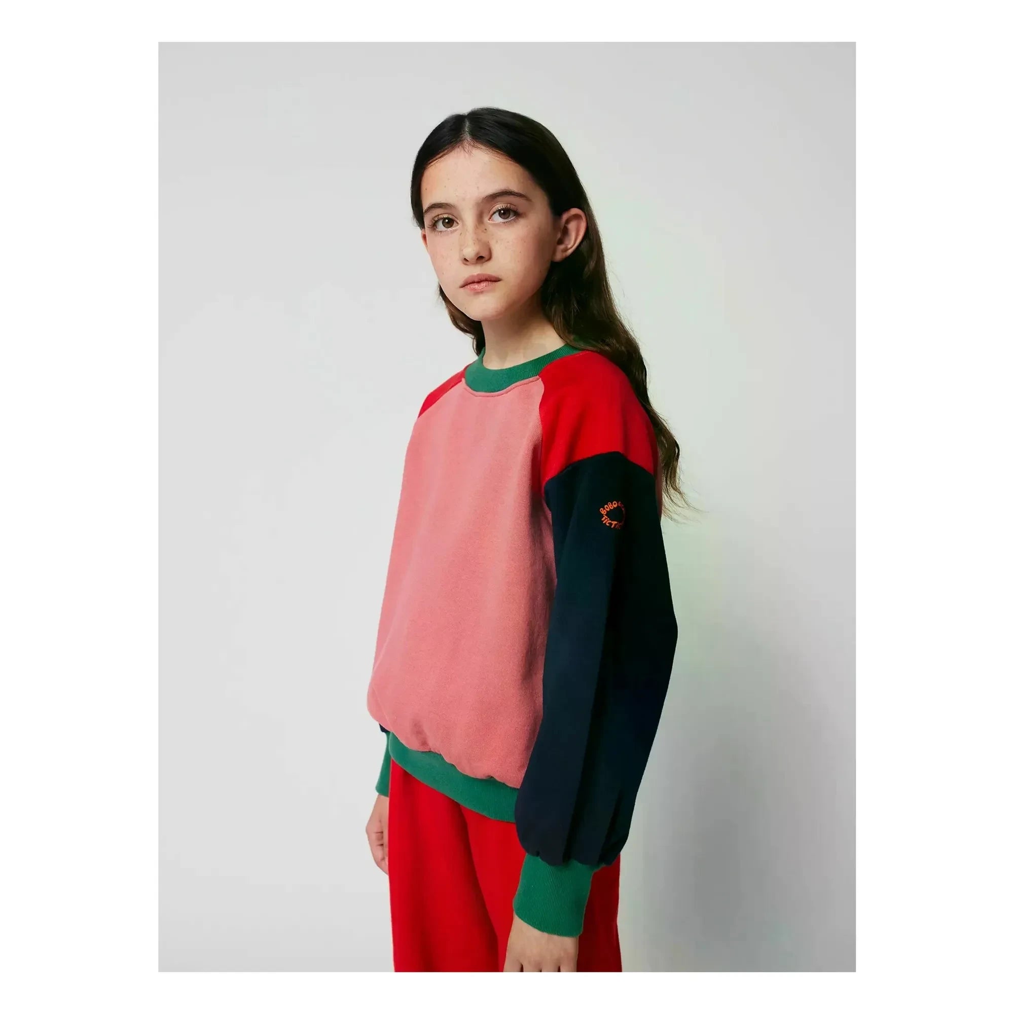 Bobo Choses - Sudadera de algodón orgánico con bloques de color | Rosa