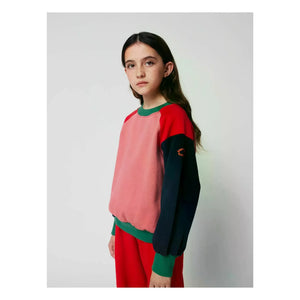 Bobo Choses - Sudadera de algodón orgánico con bloques de color | Rosa
