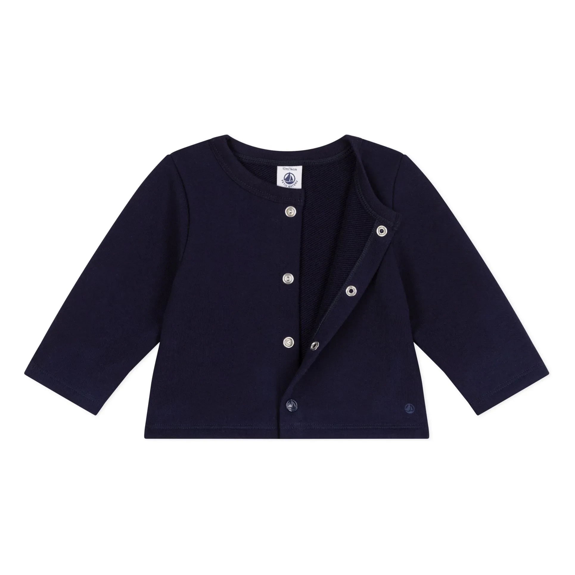 Petit Bateau - Cárdigan de algodón orgánico | Azul noche